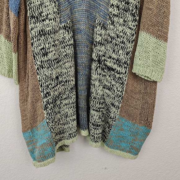 Italy ETRO MILANO Cotton Color Block Cardigan Long Open Knit Sweater Medium 42 - Picture 13 of 16